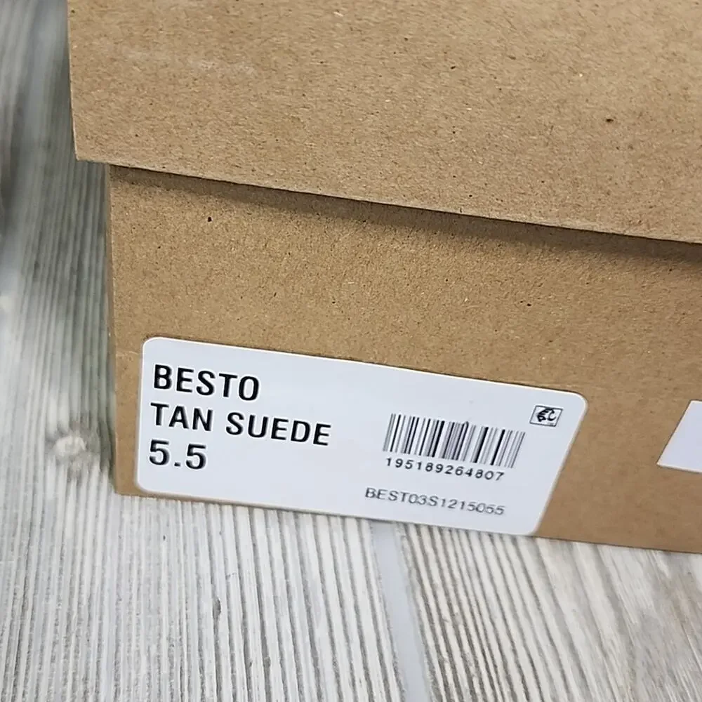 Steve Madden Besto Fashion Boot Tan Suede Leather Womens Size 5.5 NEW